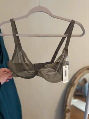 CUUP Sheer Underwire Bra in Olive Green - Women Intimates